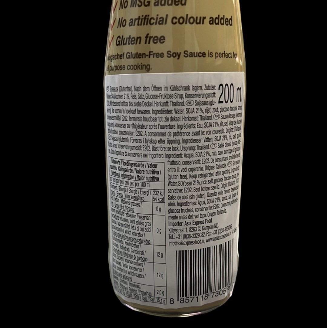Soja-Sauce - glutenfrei Megachef 200 ml