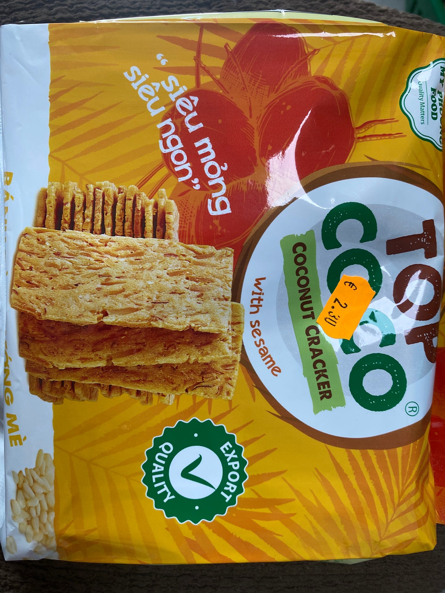 Top Coco Coconut Cracker with Sesame