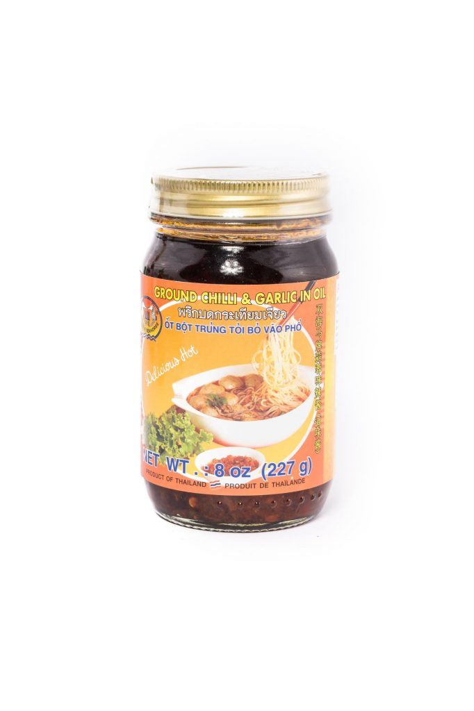 Grounded Chilli&Garlic in oil. Double seahorses