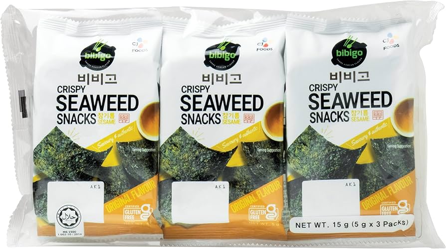 Seasoned Seaweed Snack With sesame 3 packs Bibigo
