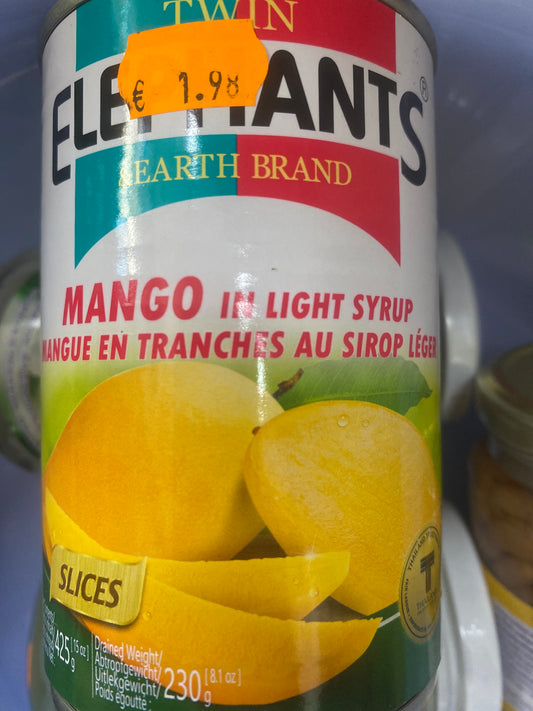 Mango in light syrup                       Twin Elephants&earth Brand