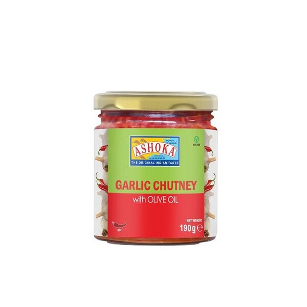 Garlic chutney with olive oil Ashoka