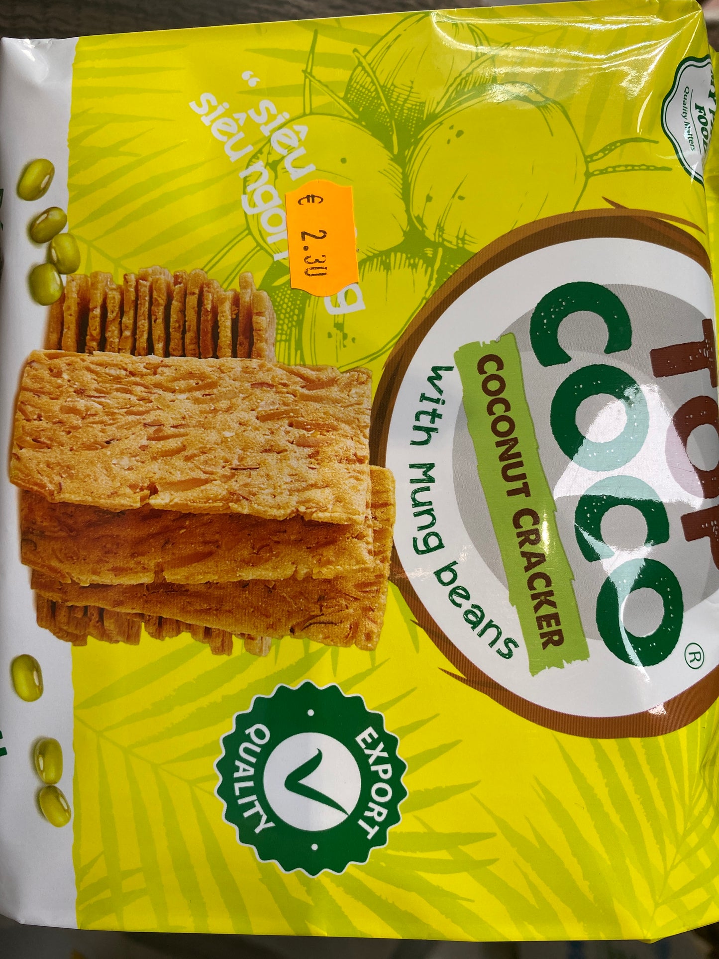 Top Coco Coconut Cracker with Mung Beans