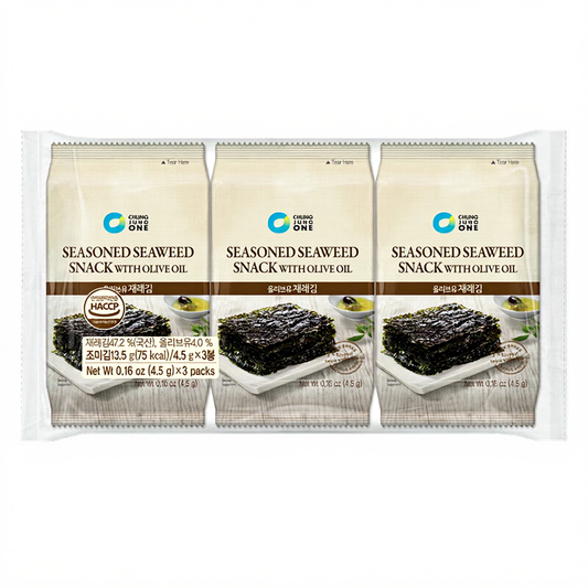 Seasoned Seaweed Snack With Olive Oil 3 packs                Chung Jung One