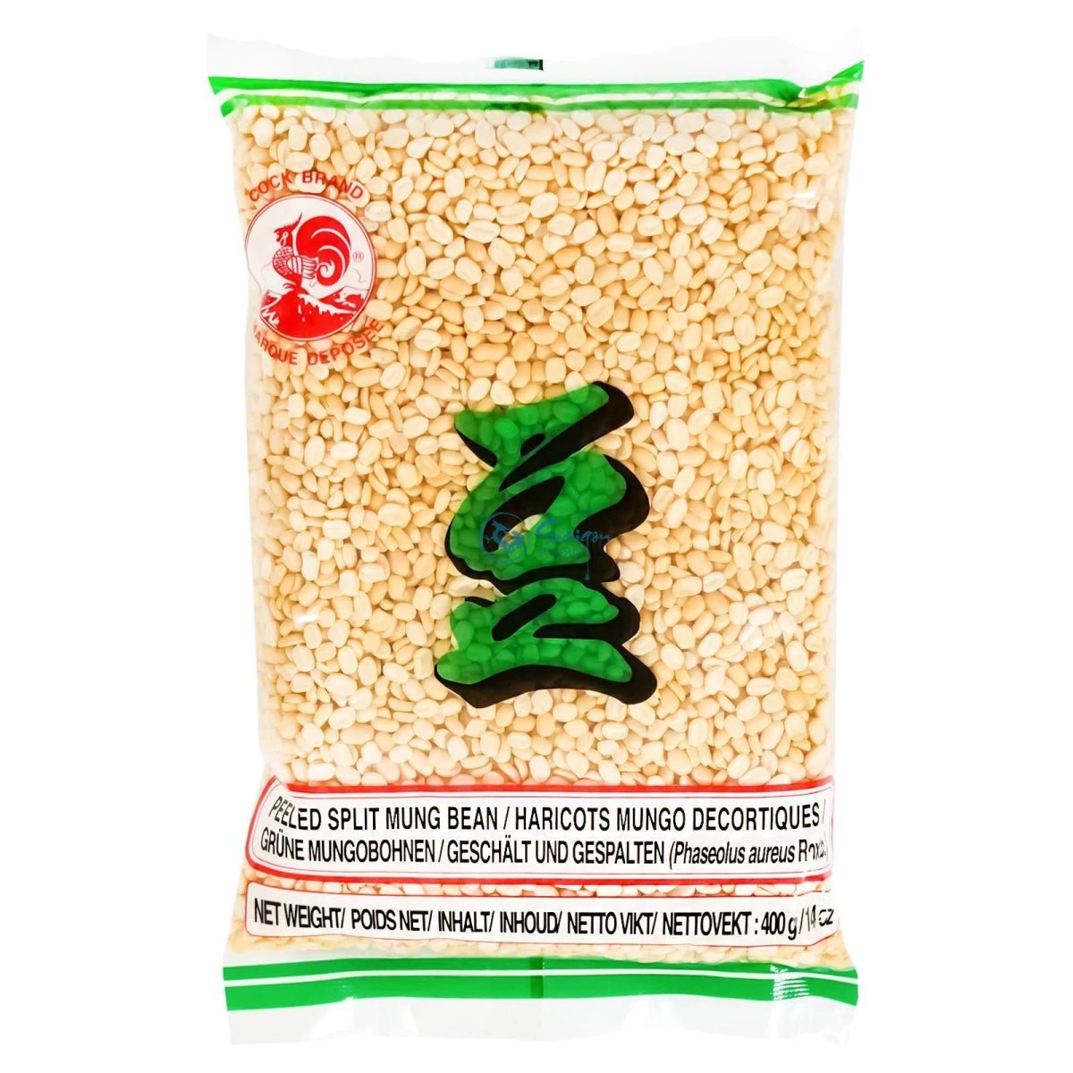 Grüne Mungobohnen Geschält       Cock Brand